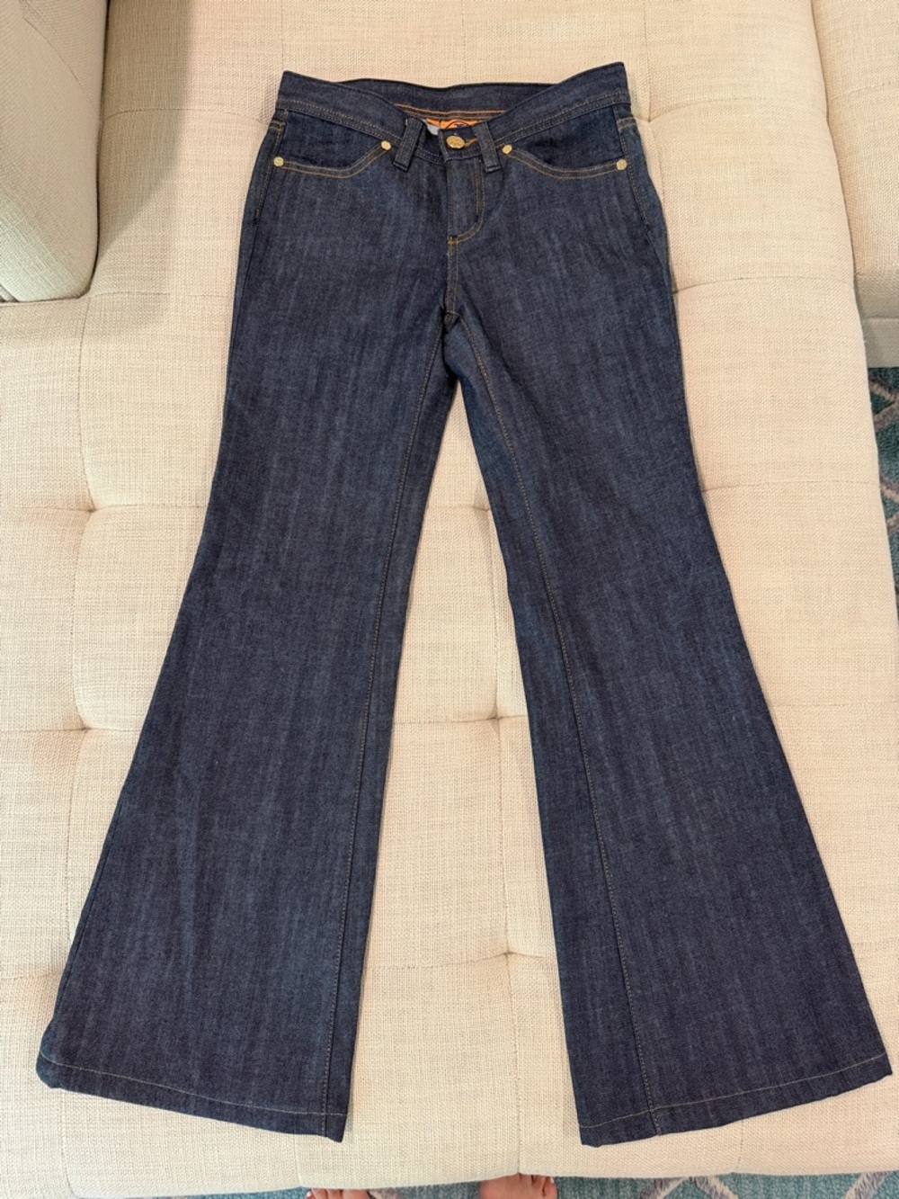 Tory Burch Dark Indigo Flared Jeans